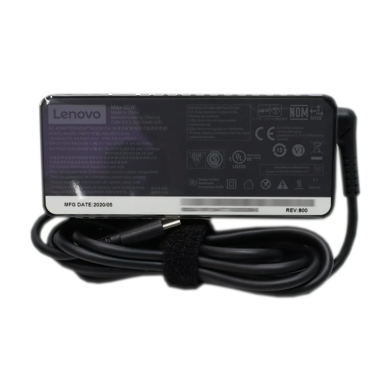 Lenovo AC Power Adapter ADLX65YCC2A USB-C 65W 100-240V 20V-3.25A 01FR027 