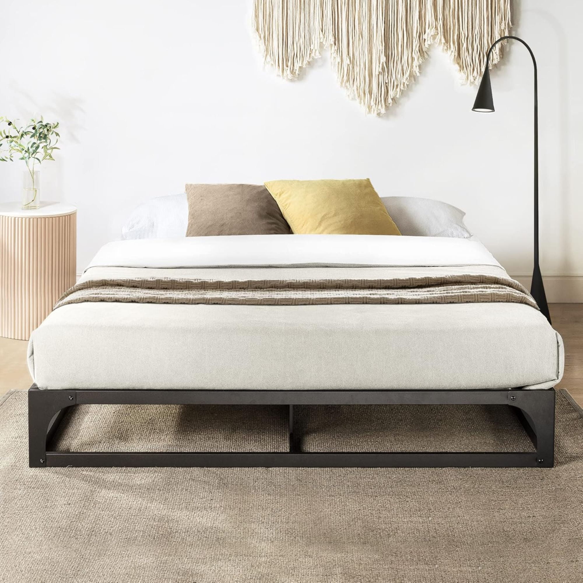 Mellow Ace of Base Metal Platform Low Profile Bed Frame, Hinged 9 Inch, King