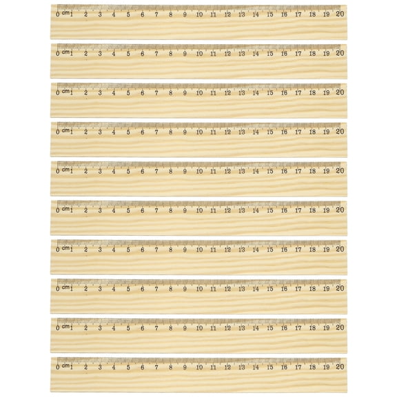 Uxcell 8 Inch Wooden Rulers, 24Pcs Drafting Ruler Measuring Drafting Tools with Centimeters for Office Home Teacher Drawing Supplies, Wood