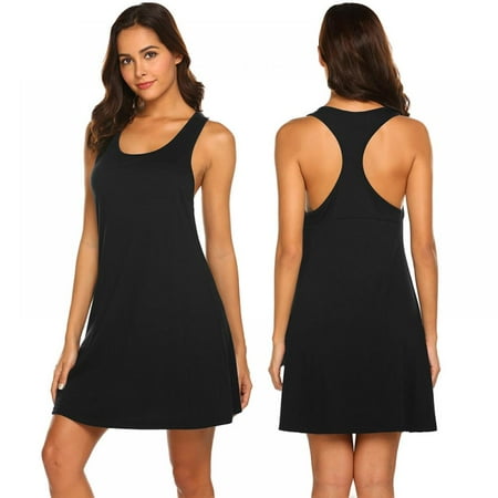 

Monfince Women Nightgown Sleeveless Racerback Sleepwear Tank Chemise Loose Comfy Sleepshirt Night Dress Loungewear S-XXL