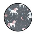 thumbnail image 2 of 36.2 Inch Round Floor Mat Unicorns and Stars Carpet Decor Rug for Living Room Bedroom, 2 of 6