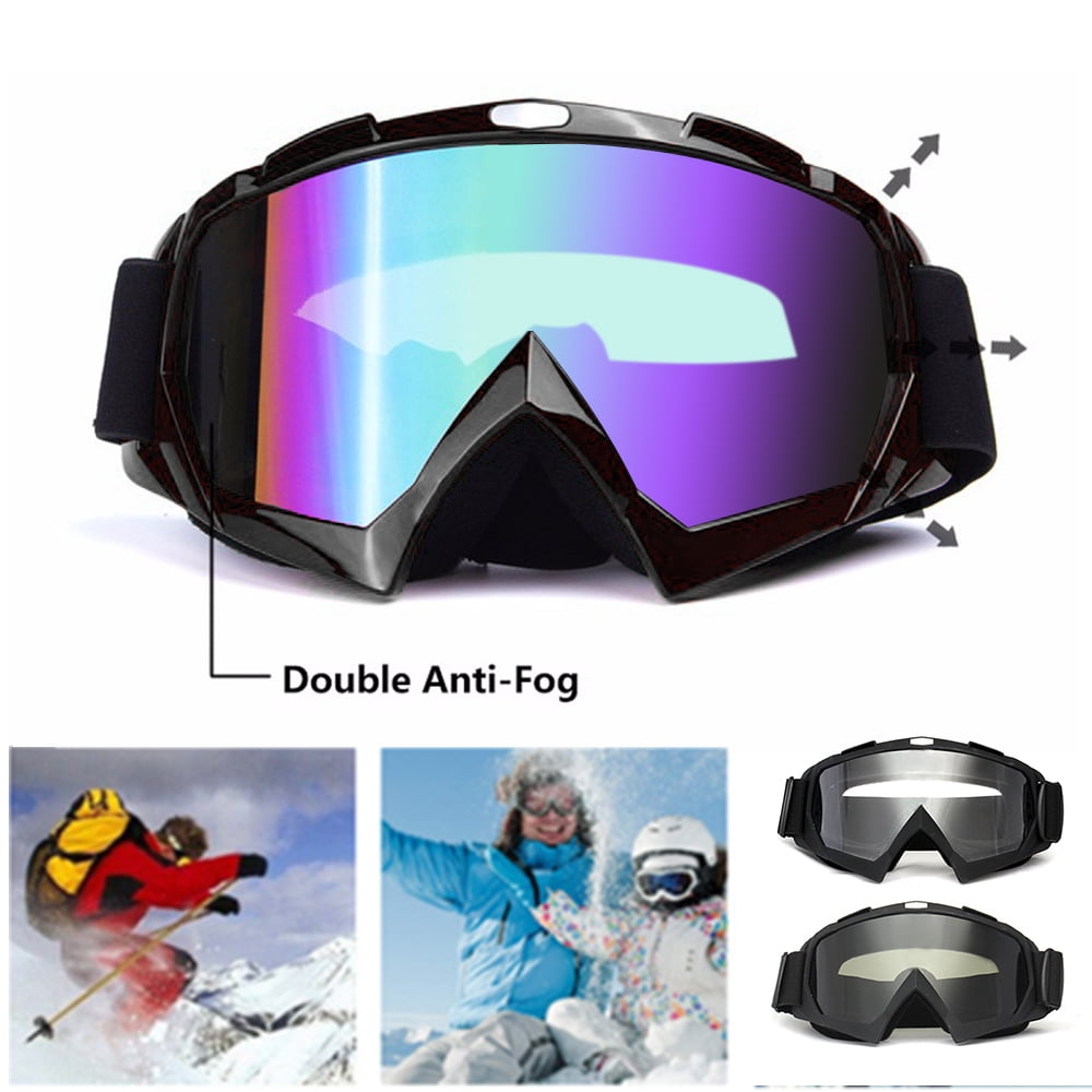 Unisex Adults Windproof Anti-Fog Sports Snowmobile Snowboard Ski Snow UV Goggles 