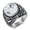 White Turquoise with Silver Metal, variant on Retro Vintage Stone Rings for Men Women Black Gemstone Rings Stainless Steel Signet Biker Band
