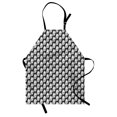 thumbnail image 1 of Abstract Apron, Continuous Modern Swirl Ornamental Halftone Background Engraving Like, Unisex Kitchen Bib with Adjustable Neck for Cooking Gardening, Adult Size, Charcoal Grey and White, by Ambesonne, 1 of 4