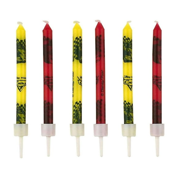 Cars Bougies d'Anniversaire avec Logo en Cire (Lot de 12)
