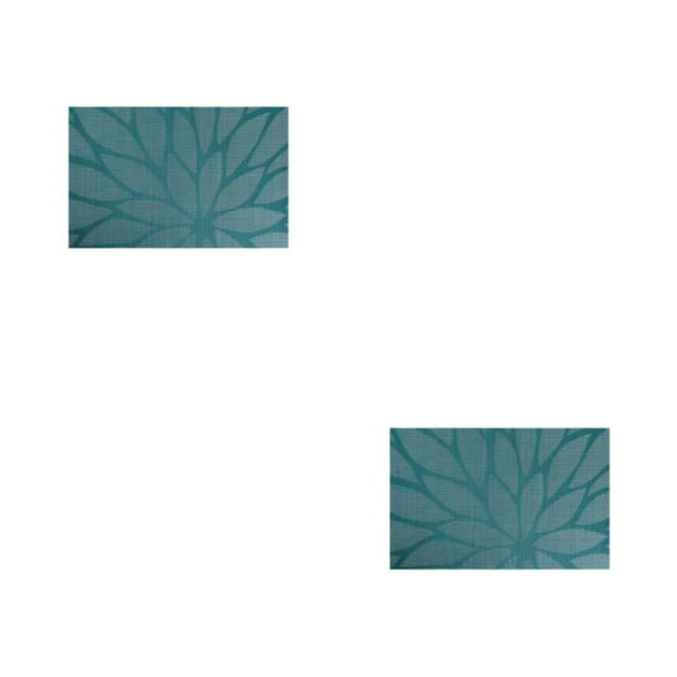 Mantel individual de comedor Kearding Impermeable de PVC antideslizante Azul claro 2Conjunto