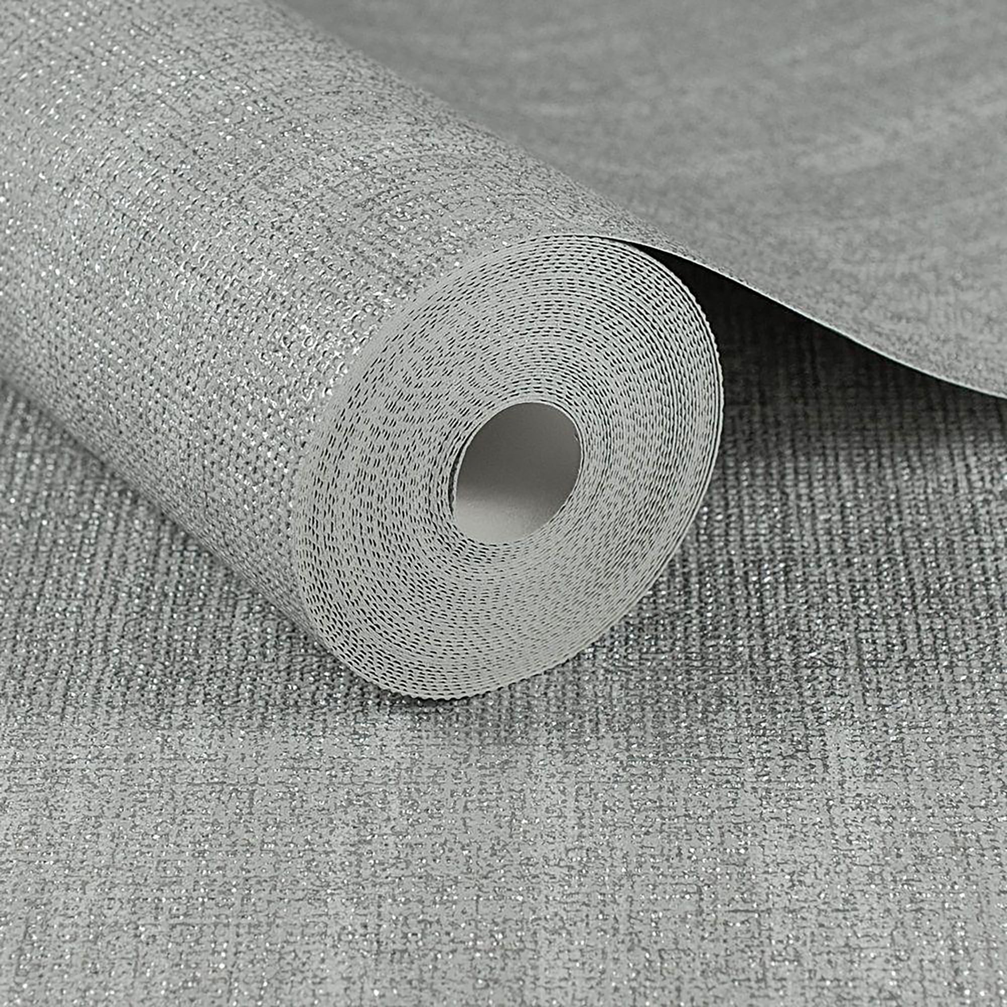 Chenille Gray and Silver Wallpaper