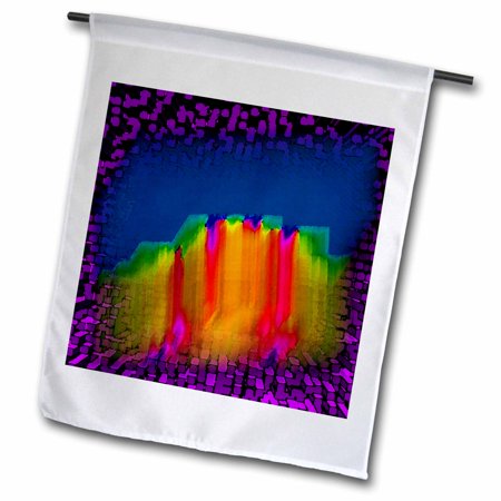 3dRose A 3 Dimensional Extrusion of a rainbow on blue and purple - Garden Flag  12 by 18-inch