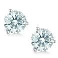 thumbnail image 2 of Gem Stone King 18K White Gold Martini Stud Earrings for Women Men Set with White Zirconia, 2 of 5