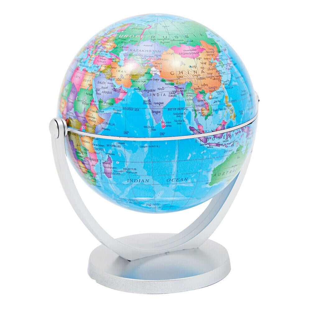 4.7'' WORLD GLOBE EARTH Map Rotating Geography Ocean