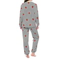 thumbnail image 4 of MVRLSH Pajamas For Women Set Cute Strawberry Print Winter Coral Fleece Pajama Set Thick Warm 2 Piece Flannel Loungewear Cozy Gray M-Xxl, 4 of 9
