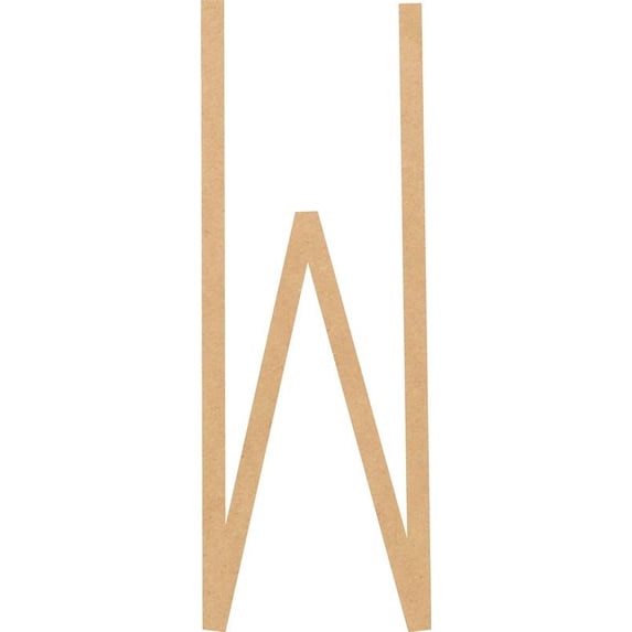 Wood MDF Letter W, Craft Alphabet 8'' Small Home Décor, Motherburger Font