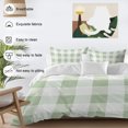 thumbnail image 4 of Sage Green Plaid Duvet Cover Set, Spring Farmhouse Buffalo Checkered Soft Duvet Cover Queen Size Bedding Set 4 Pieces, 1 Quiltcover and 2 Pillowcases with Zipper, 1 Bed Sheet for All Seasons, 4 of 9