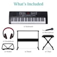 thumbnail image 4 of Best Choice Products Teclado electrónico de 61 teclas Piano Teclado eléctrico portátil Juego completo para principiantes con pantalla LED, soporte, banco, auriculares - Negro, 4 of 5