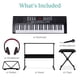 thumbnail image 4 of Best Choice Products Teclado electrónico de 61 teclas Piano Teclado eléctrico portátil Juego completo para principiantes con pantalla LED, soporte, banco, auriculares - Negro, 4 of 5