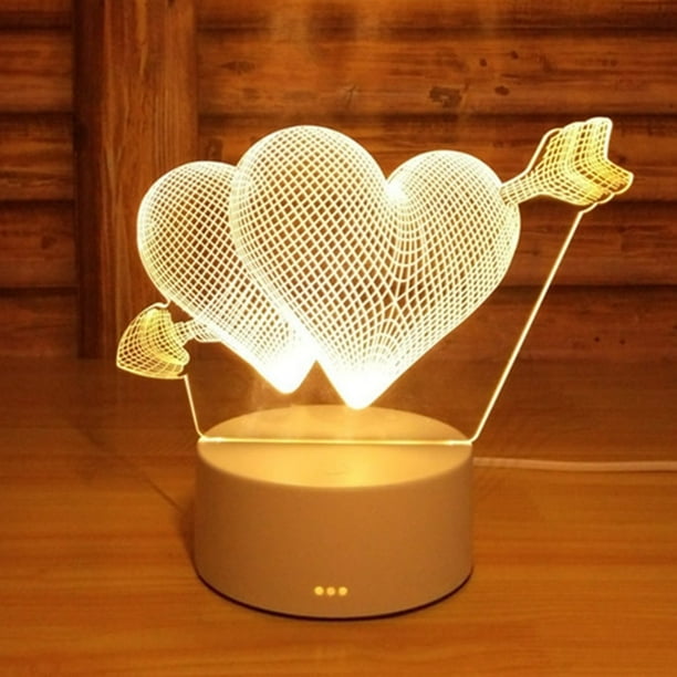Xihbxyly Luz Nocturna Acrílica Usb, Efecto de Visión 3D Led, Decoración Elegante para El Hogar y El Exterior, Idea de Regalo Única, Bajo Consumo, Alimentación Usb, Diseño Moderno, Base de 100 X 40 Mm
