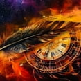 thumbnail image 6 of Orinice Feather Clock Fire Round Table Cover Stain Resistant Washable Indoor Outdoor Tablecloth Kitchen Dining Wedding Parties 100% Polyester Fiber 54-58, 6 of 8