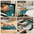 thumbnail image 5 of 6 Pcs Funny Kitchen Towels,Dark Teal Christmas Village Pattern Microfiber Dish Towels,Kitchen Tea Towels,Kitchen Towel Set (18" X 26"), 5 of 7