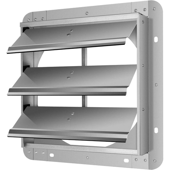 YEXJ 12-Inch Square Aluminum Automatic Gravity Shutter Louver Vent, Silver