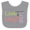 thumbnail image 3 of Inktastic Live, Laugh, Love Boys Baby Bib, 3 of 4