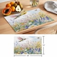 thumbnail image 6 of Spring Floral Placemats Set of 8 Summer Flowers Bird Watercolor Place Mats Indoor Wipeable Table Mats Washable Cloth Dining Table Placemats for Kitchen Holiday Party Home Decor 13x19 Inch, 6 of 9