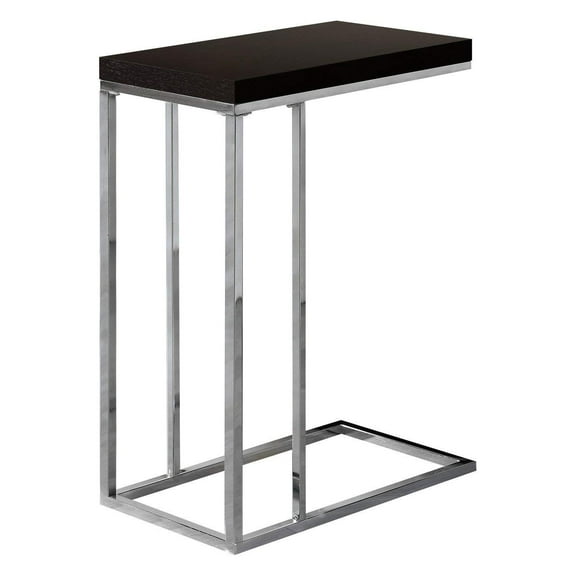 25.25" Brown and Silver Contemporary Rectangular Accent Table