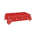 thumbnail image 2 of Large Plastic Christmas Tablecover, Waterproof Party Tablecloth for Holiday Gatherings, Disposable Festive Table Cover for Dining Table and Party Decor(D), 2 of 6