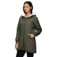 thumbnail image 3 of Avalanche Women's Hooded Sherpa Lined Puffer Coat With Zipper Pockets, 3 of 5