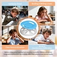 thumbnail image 3 of Ourlova Round Swivel Chair with Armrests, Rotating Plastic Desk Chair, Blue, 3 of 6