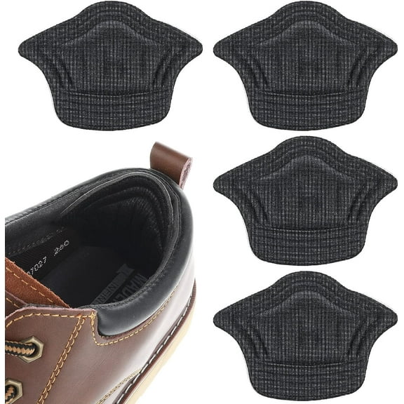 Heel Grips Liner Cushions Inserts for Loose Shoes, 2 Pairs Heel Pads Back of Heel Protectors Cushions Prevent Too Big Shoe Self-Adhesive Heel Protector Pads (Black)