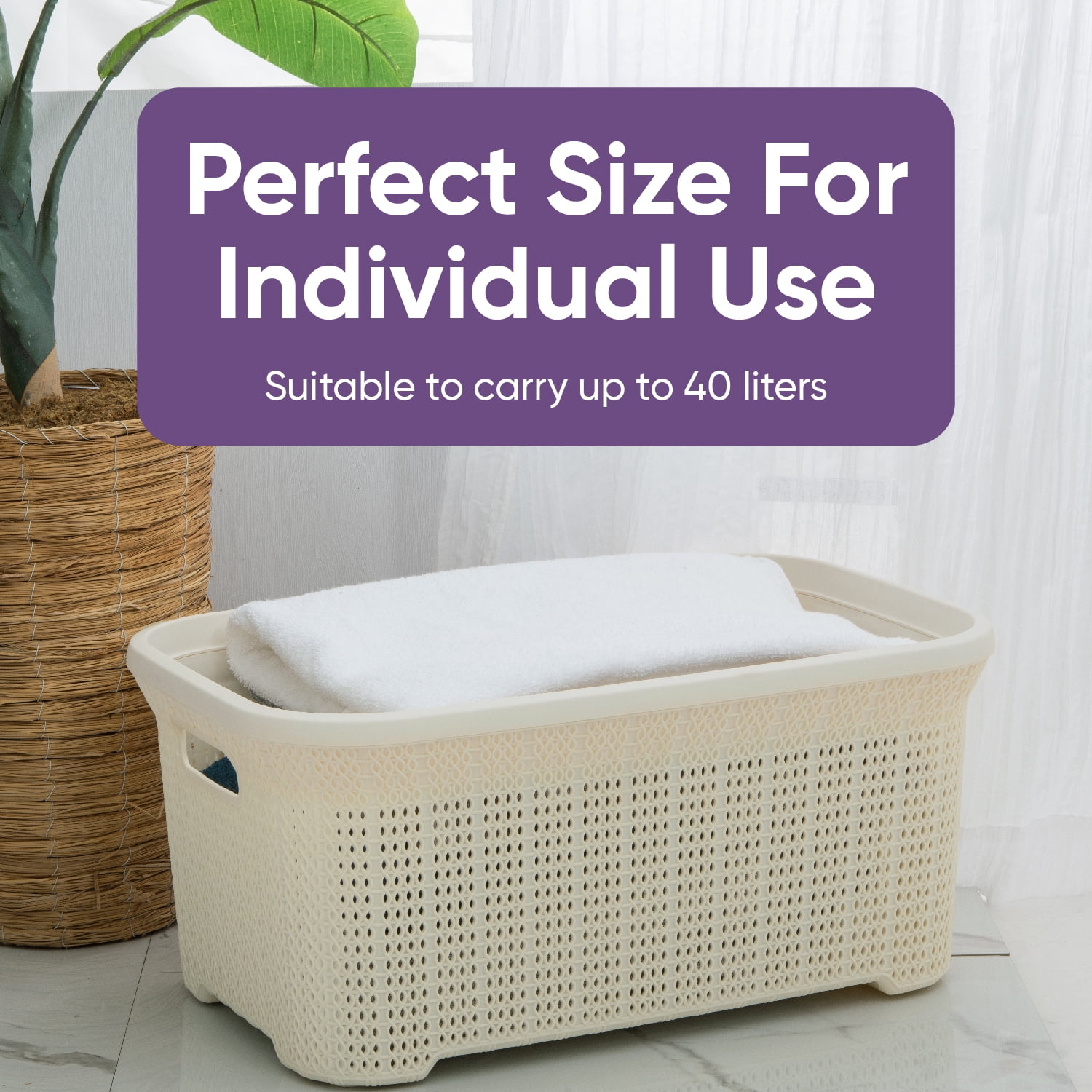 1pc Beige Foldable Iron Frame Laundry Basket, Multi-purpose