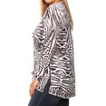 thumbnail image 3 of Sakkas Ditta Women's Casual Loose Long Sleeve Print Button Down Shirt Tunic Blouse - ZBK211-Black - Plus Size, 3 of 5
