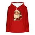 thumbnail image 4 of Atogsazn Womens Christmas Hoodies Santa Flannel Fleece Long Sleeve Hooded Sweatshirt Pullover Winter Fuzzy Clothes Tops 01-Red S Fashion, 4 of 7
