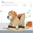 thumbnail image 3 of LHYY Baby Rocking Horse Lion with Sound,Plush Stuffed Rocking Animals,Wooden Rocking Horse with Seat Belt for 18-36 Months and Gift,Brown, 3 of 10