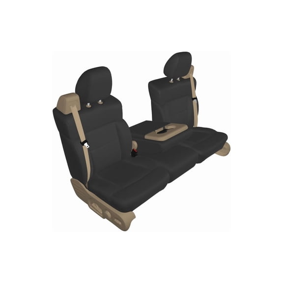 F369 2004-2008 Ford F150 XLT Super Cab Front 40/20/40 Split Seat with Adjustable Headrests, Center Opening Console in Black Twill