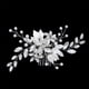 thumbnail image 3 of Nvzi Horquillas para el pelo de boda con flores para novias, peinetas con perlas de cristal, pinzas para el pelo, accesorios para el pelo de boda dorados, joyas, color blanco, 3 of 4