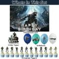thumbnail image 2 of 30 Pcs For Halo Cartoon-Themed Party Decoration Set - Includes Backdrop, Cake Topper, 12 Cupcake Toppers, and 16 Balloons for Celebratory Occasions, 2 of 4