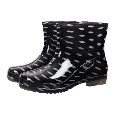 Willtoo Waterproof Mid Rain Boot Short Rain Boots For Women Rubber Boots Rain Shoes Slip On Garden Boots Short Rain Boots Black