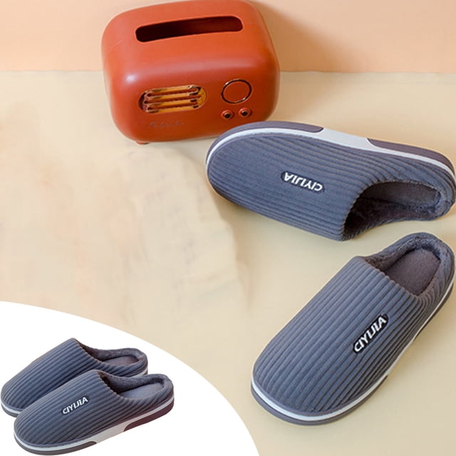Teissuly Slippers Fall And Winter Warm Home Indoor Men And Women Couples Cotton Slippers Thick Non-Slip Plush Thick-Soled Cotton Slippers Teissuly WER202312144285