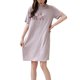 thumbnail image 2 of Gibobby Vestido casual de punto para mujer Camisón de algodón para mujer, delgado, de verano, suelto, para estudiantes, para mujeres embarazadas, de tamaño, d(Rosa,Talla única), 2 of 3
