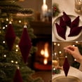 thumbnail image 5 of 6 Pcs Burgundy Velvet Christmas Tree Ornaments,Irregular Shapes Vintage Finish Hanging Ornament for Xmas Tree Fireplace Window Door,Holiday Party Decor, 5 of 7