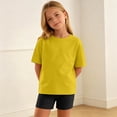 thumbnail image 6 of Cethrio Girls Outfit Sets Short Sleeve, Solid Color 2 Piece Summer T-shirts and Shorts Sets Yellow Size 8, 6 of 8