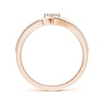 thumbnail image 2 of ANGARA Natural Diamond Heart Promise Ring in 14K Rose Gold for Women (Size-4mm | Color-K | Clarity-I3) | April Birthstone, Birthday, Anniversary, Jewelry Gift for Women | Natural Diamond Ring, 2 of 8