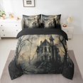thumbnail image 3 of Manfei Magic Halloween Castle Bedding Comforter Set 7 Pieces for Kids, Horror Spooky Style Full Bedding Set, Mystic Moon Reversible Fitted Sheet Flat Sheet, Lightweight Room Decor, 3 of 8