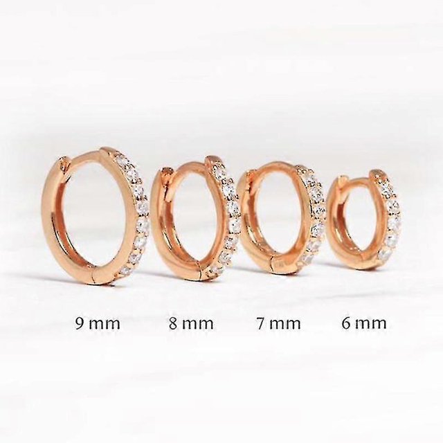 Pendientes redondos con forma de círculo de circonita transparente de plata esterlina 925 de Jianghuo para mujer, para fiestas, bodas, pendientes con dije de hebilla de hueso de oreja, joyería ------C