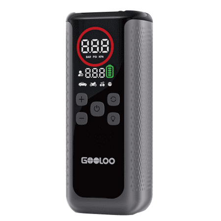 GOOLOO GT160 DUAL Tire Inflator Portable Air Compressor 10000mAh 4x Faster Dual Cylinder 160 PSI Cordless Air Pump with Dynamic Color Pressure Gauge Tire Pump for Car Bike Motorcycle Ball