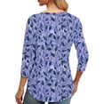 thumbnail image 5 of ALLLIST Summer Womens Tops 3/4 Sleeve Crew Neck Blouse Floral Casual Pullover Clothing for Women, 5 of 7