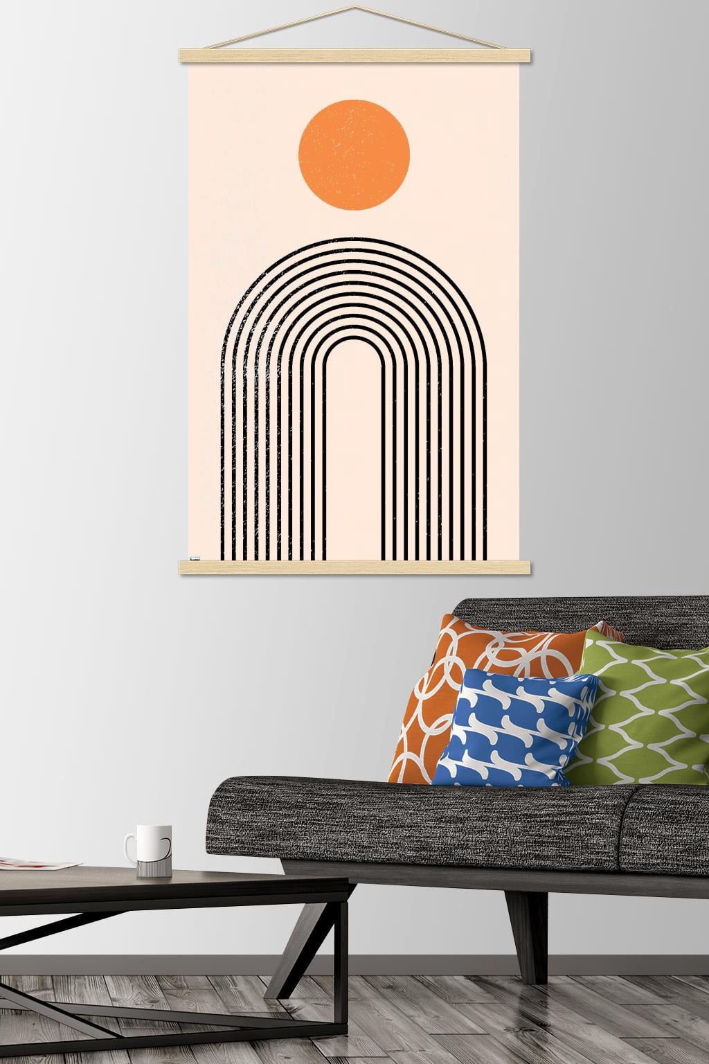 Abstract - Geometric Shapes in Balance Wall Poster with Wooden Magnetic Frame, 22.375" x 34"