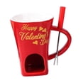 thumbnail image 1 of Taza para fondue de chocolate con tenedor, calentador de queso y mantequillera individual, ideal Rojo, 1 of 9