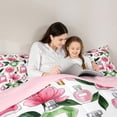 thumbnail image 5 of Homewish Romantic Perfume Flowers 7-Piece King Bedding,Chic Paris Fashion King Bed in a Bag,Pink Green,Pink Reversible, 5 of 8